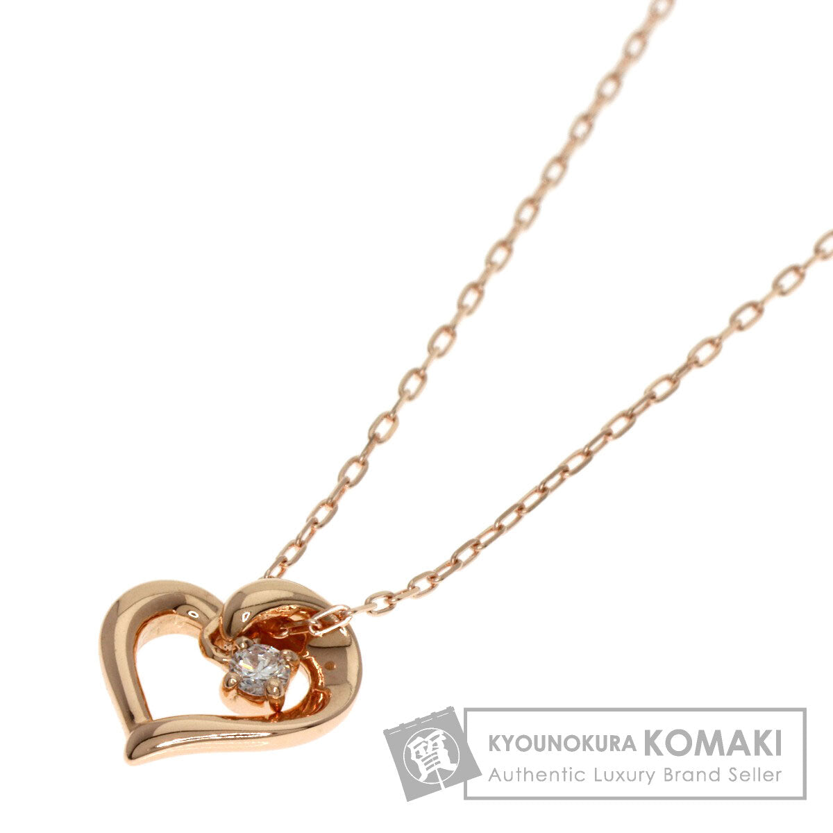 4℃   Necklace Heart motif Diamond K10 Pink Gold Ladies