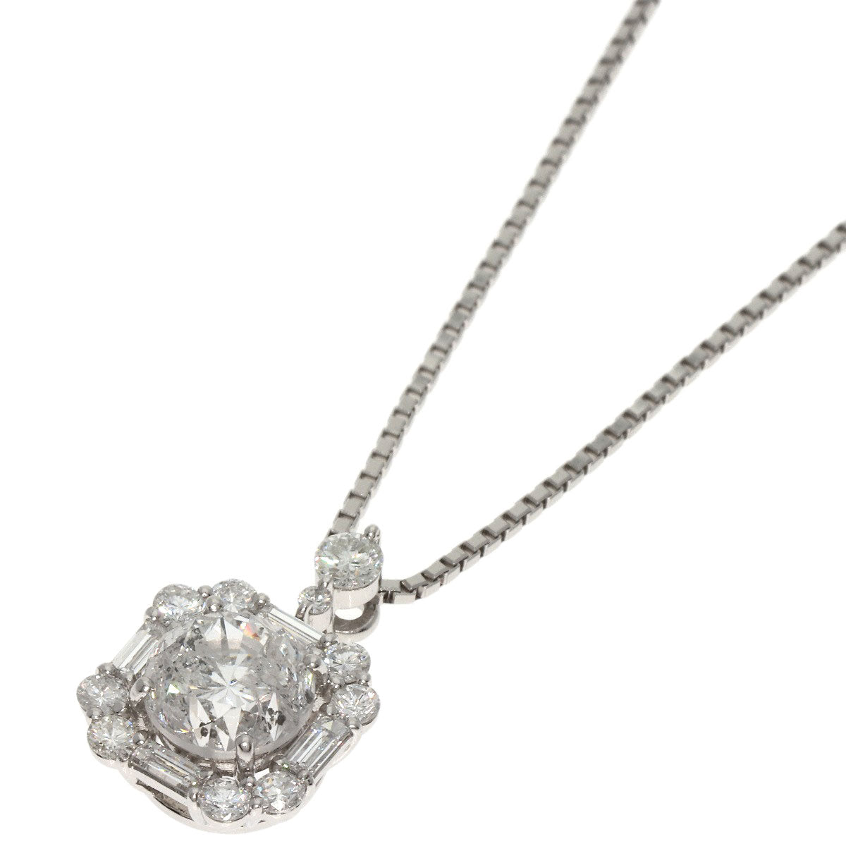 1.613ct Diamond Necklace Platinum PT900 PT850 6.5g　Ladies