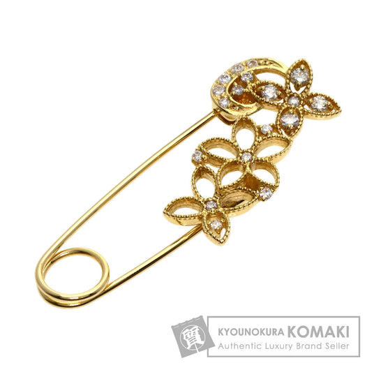 0.3ct Diamond Brooch K18 Yellow Gold  3.8g　Ladies