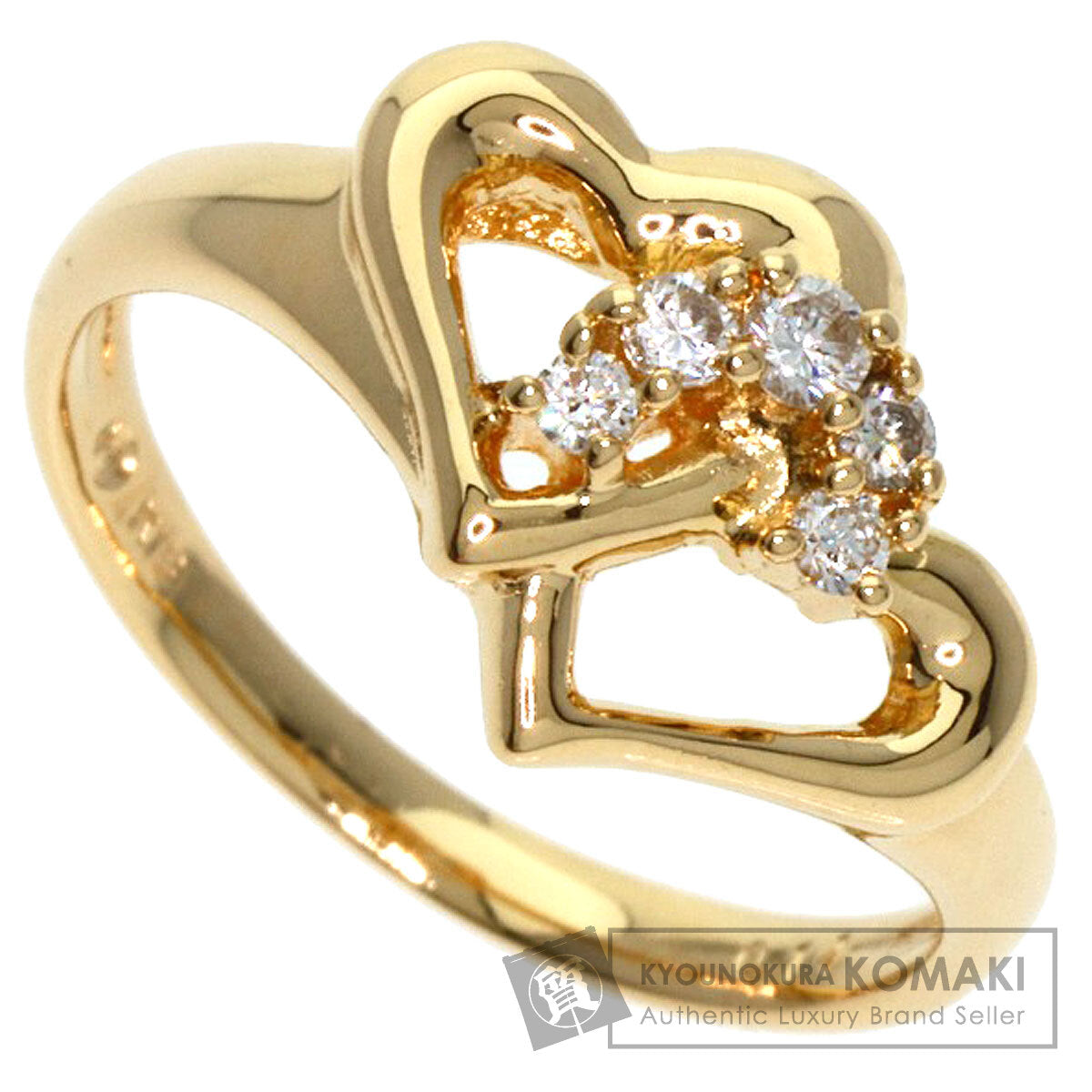 TASAKI   Ring Heart motif Diamond K18 Yellow Gold Ladies