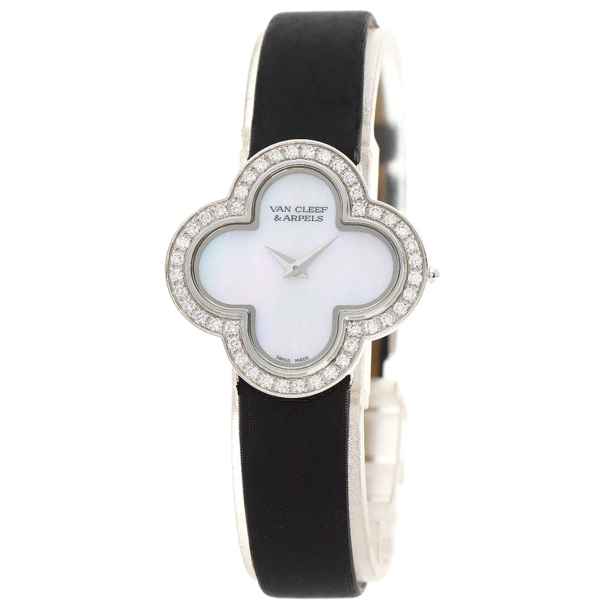 Van Cleef & Arpels Alhambra small model Watches VCARM95800 K18 White Gold/Satin Ladies