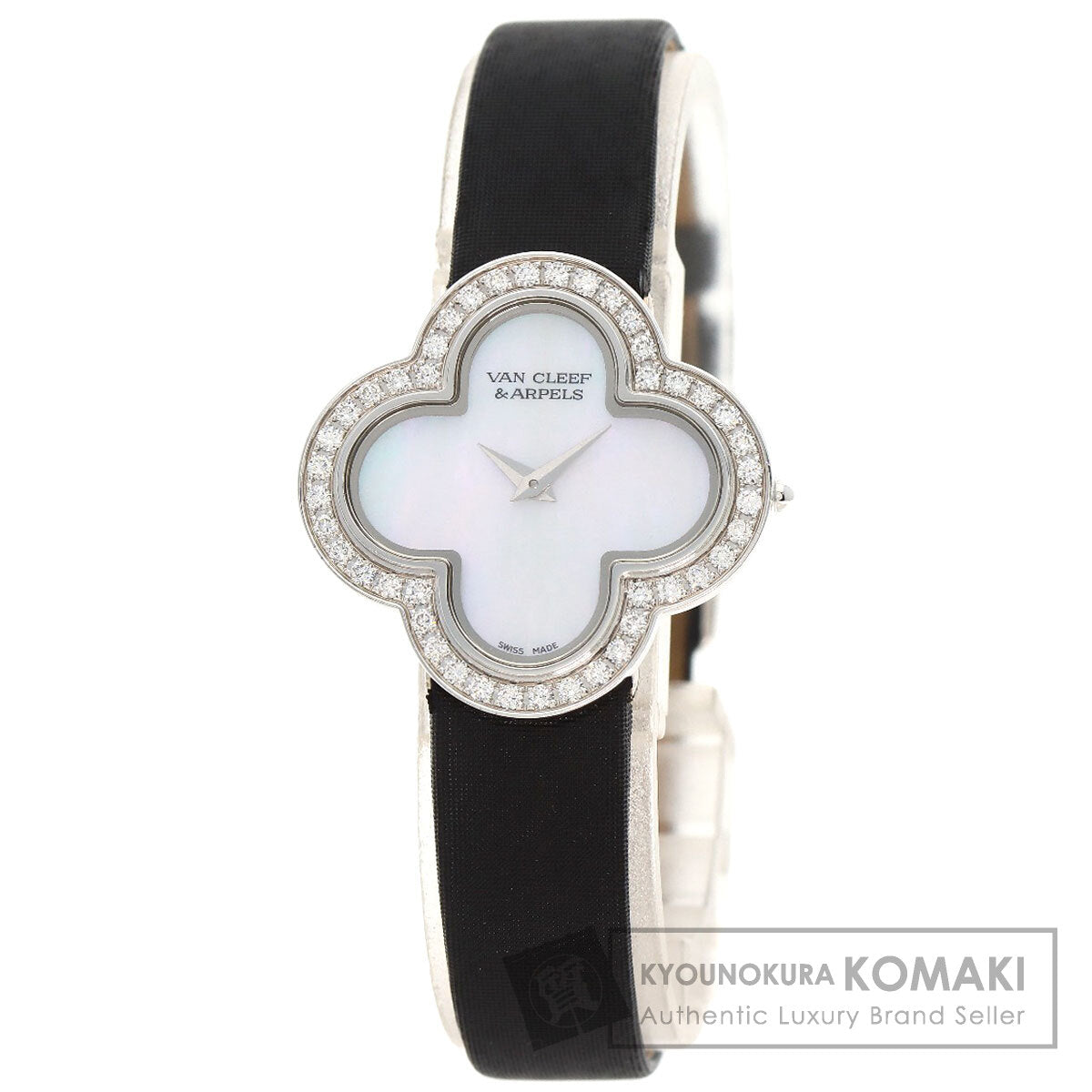 Van Cleef & Arpels Alhambra small model Watches VCARM95800 K18 White Gold/Satin Ladies