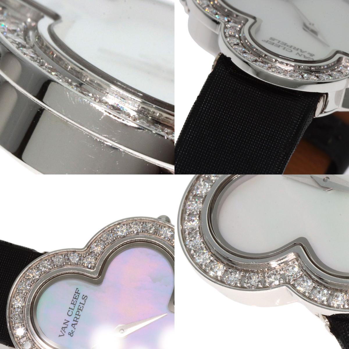 Van Cleef & Arpels Alhambra small model Watches VCARM95800 K18 White Gold/Satin Ladies