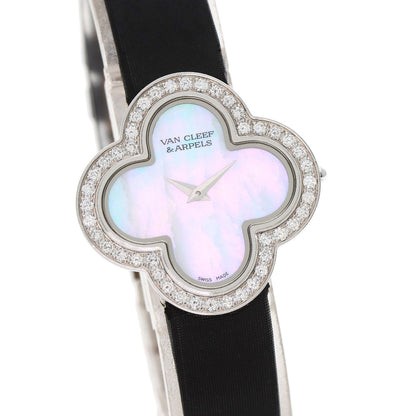 Van Cleef & Arpels Alhambra small model Watches VCARM95800 K18 White Gold/Satin Ladies