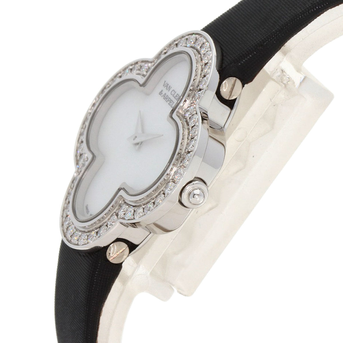 Van Cleef & Arpels Alhambra small model Watches VCARM95800 K18 White Gold/Satin Ladies