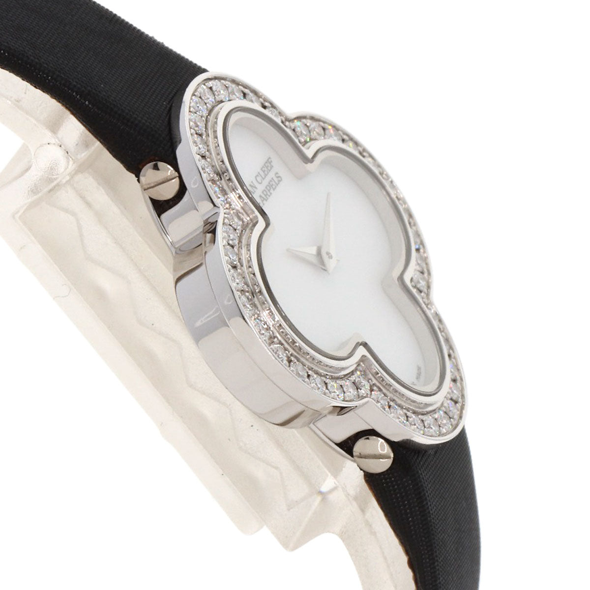 Van Cleef & Arpels Alhambra small model Watches VCARM95800 K18 White Gold/Satin Ladies