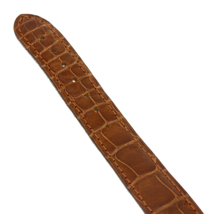 CARTIER Santos Round Chrono Reflex Watches K18 Yellow Gold/Leather Ladies