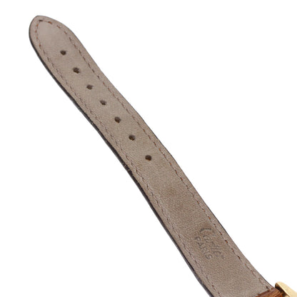 CARTIER Santos Round Chrono Reflex Watches K18 Yellow Gold/Leather Ladies