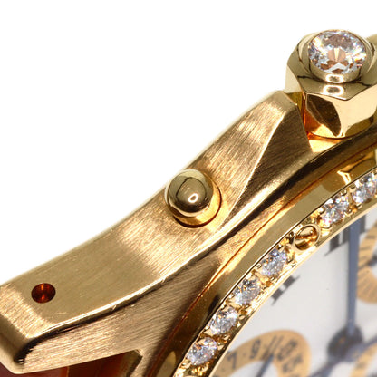 CARTIER Santos Round Chrono Reflex Watches K18 Yellow Gold/Leather Ladies