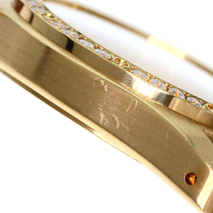 CARTIER Santos Round Chrono Reflex Watches K18 Yellow Gold/Leather Ladies