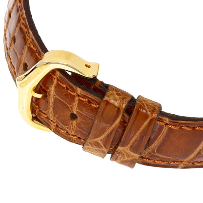 CARTIER Santos Round Chrono Reflex Watches K18 Yellow Gold/Leather Ladies