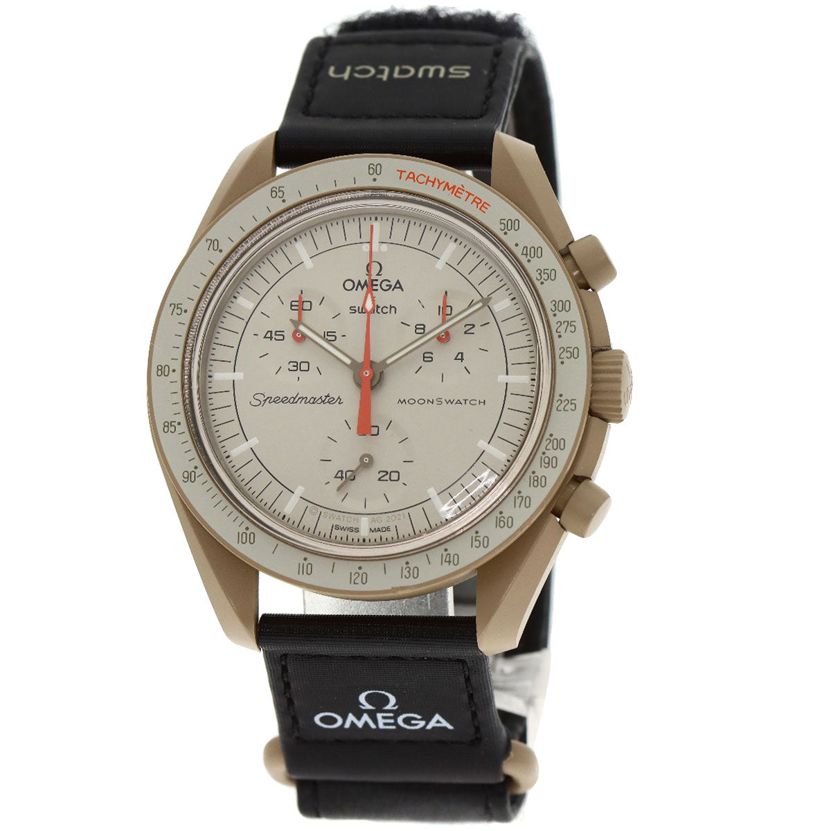 Swatch MISSION TO JUPITER Speedmaster Omega Collaboration Watches S033C100 Ceramic/Nylon mens