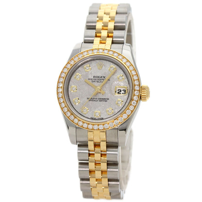 ROLEX Datejust 10P Bezel Diamond Meteorite Watches 179383G K18 Yellow Gold/SSxK18YG Ladies