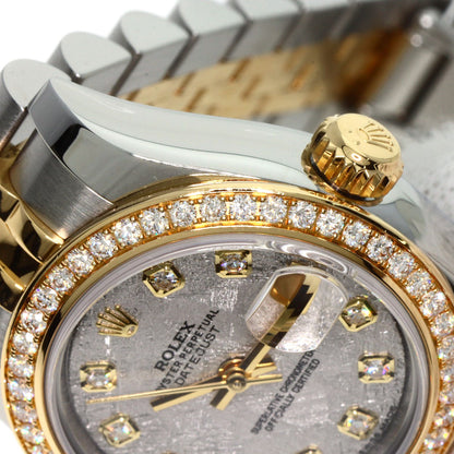 ROLEX Datejust 10P Bezel Diamond Meteorite Watches 179383G K18 Yellow Gold/SSxK18YG Ladies