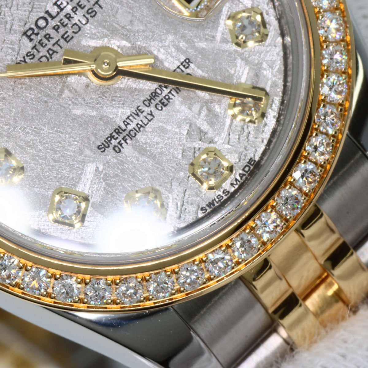 ROLEX Datejust 10P Bezel Diamond Meteorite Watches 179383G K18 Yellow Gold/SSxK18YG Ladies