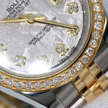 ROLEX Datejust 10P Bezel Diamond Meteorite Watches 179383G K18 Yellow Gold/SSxK18YG Ladies