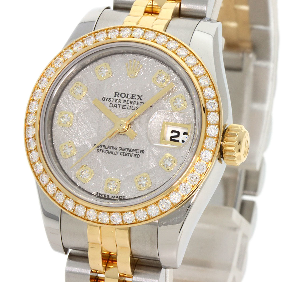 ROLEX Datejust 10P Bezel Diamond Meteorite Watches 179383G K18 Yellow Gold/SSxK18YG Ladies