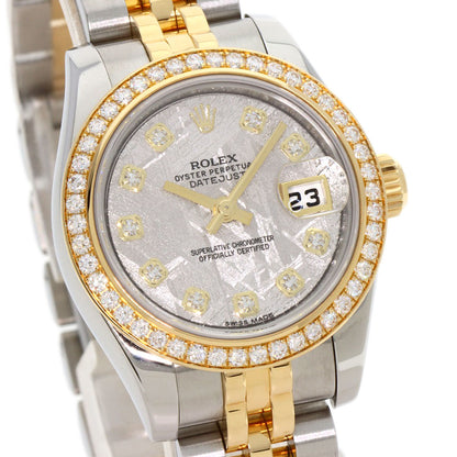 ROLEX Datejust 10P Bezel Diamond Meteorite Watches 179383G K18 Yellow Gold/SSxK18YG Ladies