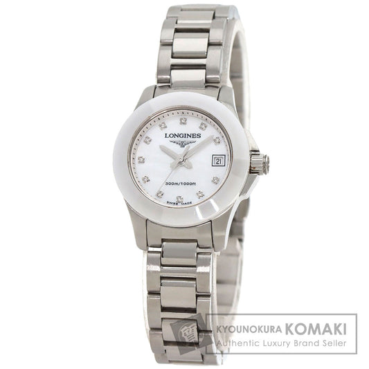 LONGINES Conquest 11P Diamond Watches L3.157.4 Stainless Steel/Stainless Steel Ladies