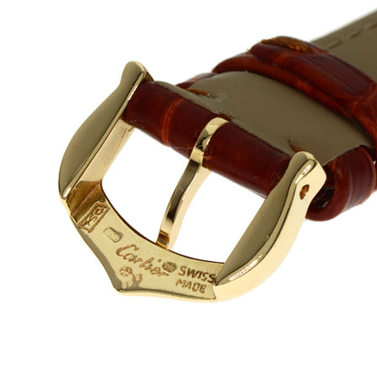 CARTIER Tank American SM Watches W2601556 K18 Yellow Gold/Leather Ladies