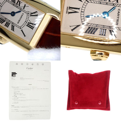CARTIER Tank American SM Watches W2601556 K18 Yellow Gold/Leather Ladies