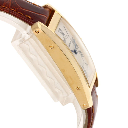 CARTIER Tank American SM Watches W2601556 K18 Yellow Gold/Leather Ladies