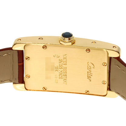 CARTIER Tank American SM Watches W2601556 K18 Yellow Gold/Leather Ladies