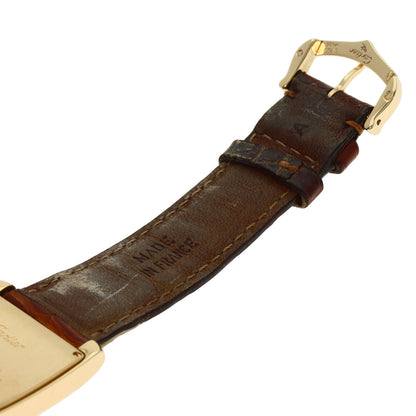 CARTIER Tank Francaise MM Watches W5000356 K18 Yellow Gold/Leather Boys