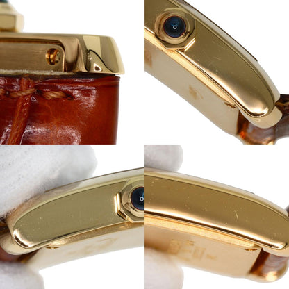 CARTIER Tank Francaise MM Watches W5000356 K18 Yellow Gold/Leather Boys