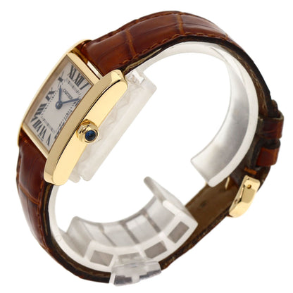 CARTIER Tank Francaise MM Watches W5000356 K18 Yellow Gold/Leather Boys