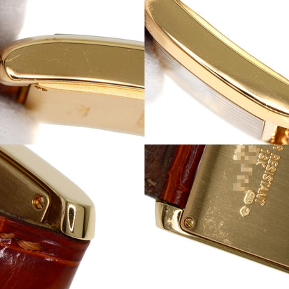 CARTIER Tank Francaise MM Watches W5000356 K18 Yellow Gold/Leather Boys