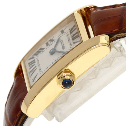 CARTIER Tank Francaise MM Watches W5000356 K18 Yellow Gold/Leather Boys