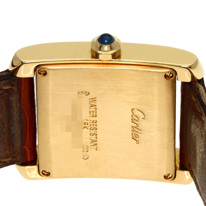 CARTIER Tank Francaise MM Watches W5000356 K18 Yellow Gold/Leather Boys