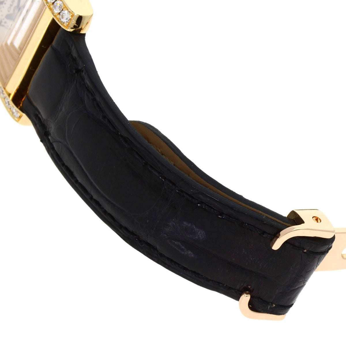 CARTIER Tank francaise SM Watches WE100151 K18 Yellow Gold/Leather Ladies