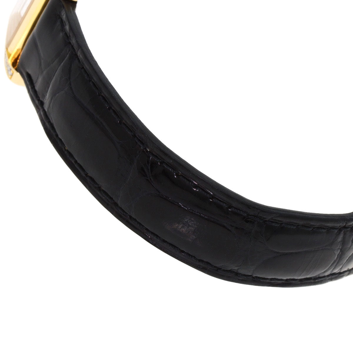 CARTIER Tank francaise SM Watches WE100151 K18 Yellow Gold/Leather Ladies