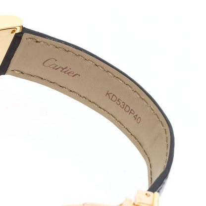 CARTIER Tank francaise SM Watches WE100151 K18 Yellow Gold/Leather Ladies
