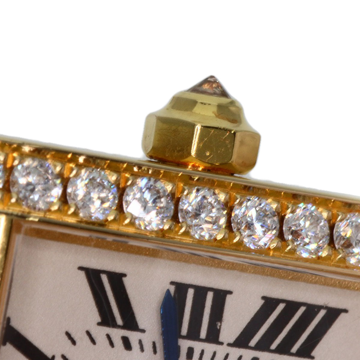 CARTIER Tank francaise SM Watches WE100151 K18 Yellow Gold/Leather Ladies