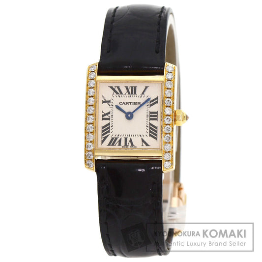 CARTIER Tank francaise SM Watches WE100151 K18 Yellow Gold/Leather Ladies