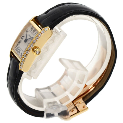 CARTIER Tank francaise SM Watches WE100151 K18 Yellow Gold/Leather Ladies