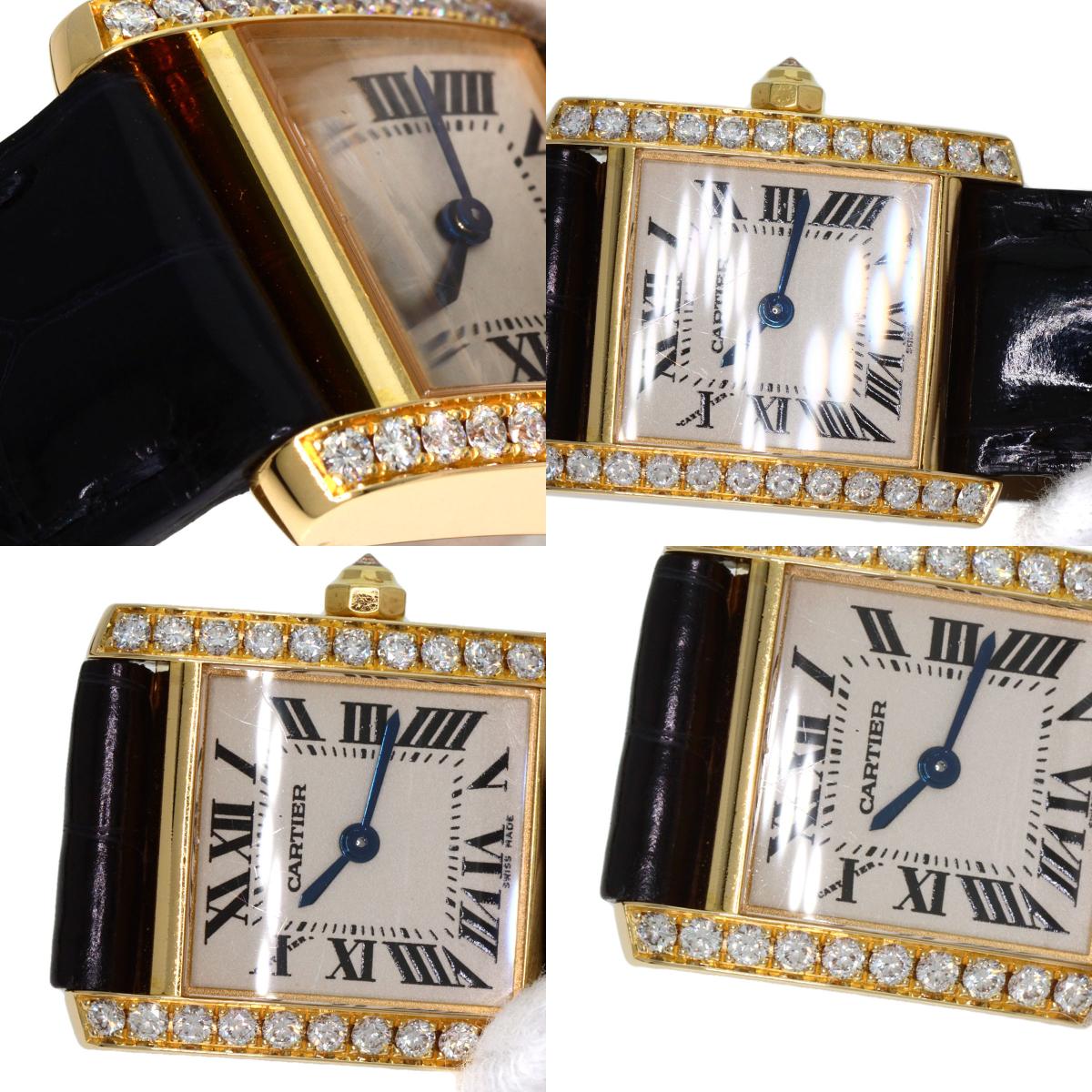 CARTIER Tank francaise SM Watches WE100151 K18 Yellow Gold/Leather Ladies
