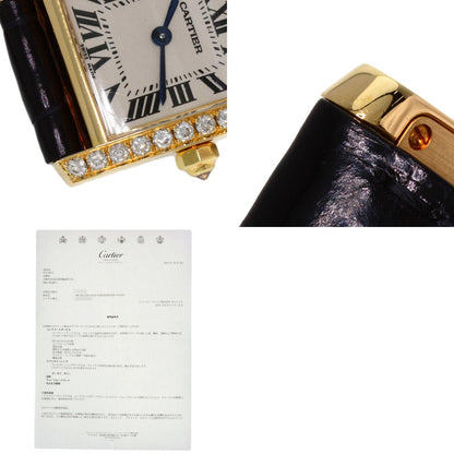 CARTIER Tank francaise SM Watches WE100151 K18 Yellow Gold/Leather Ladies