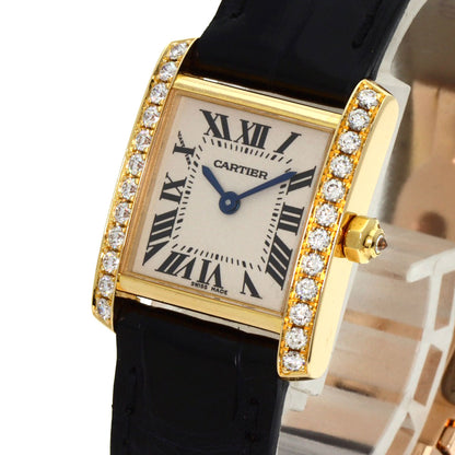 CARTIER Tank francaise SM Watches WE100151 K18 Yellow Gold/Leather Ladies