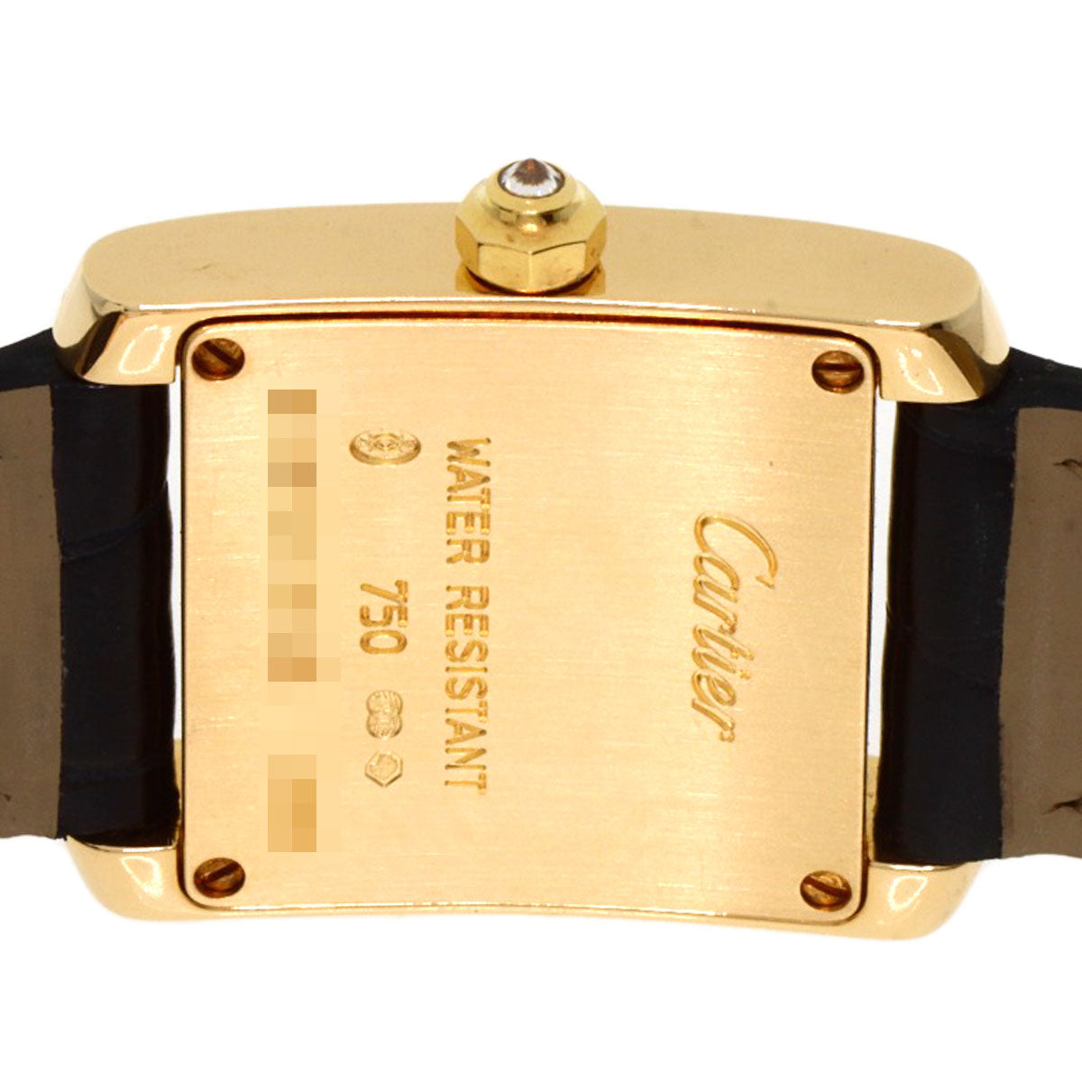 CARTIER Tank francaise SM Watches WE100151 K18 Yellow Gold/Leather Ladies