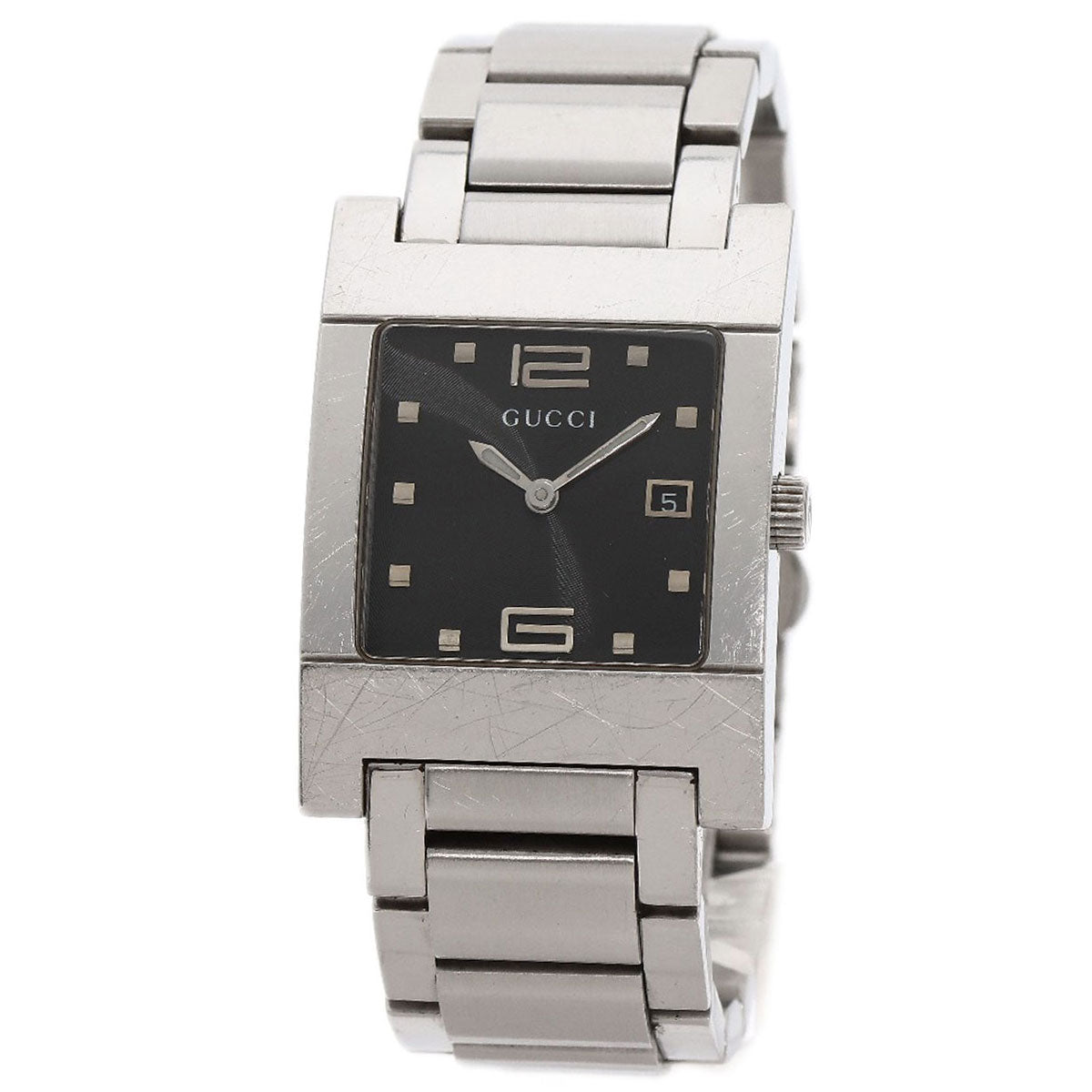 GUCCI Square face Watches 7700M Stainless Steel/Stainless Steel mens