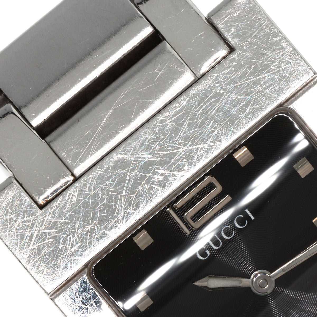 GUCCI Square face Watches 7700M Stainless Steel/Stainless Steel mens