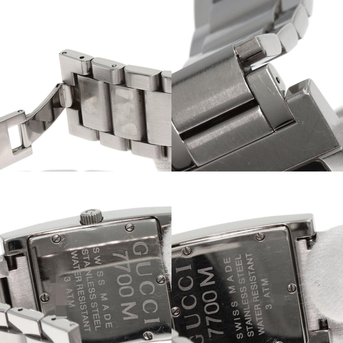 GUCCI Square face Watches 7700M Stainless Steel/Stainless Steel mens