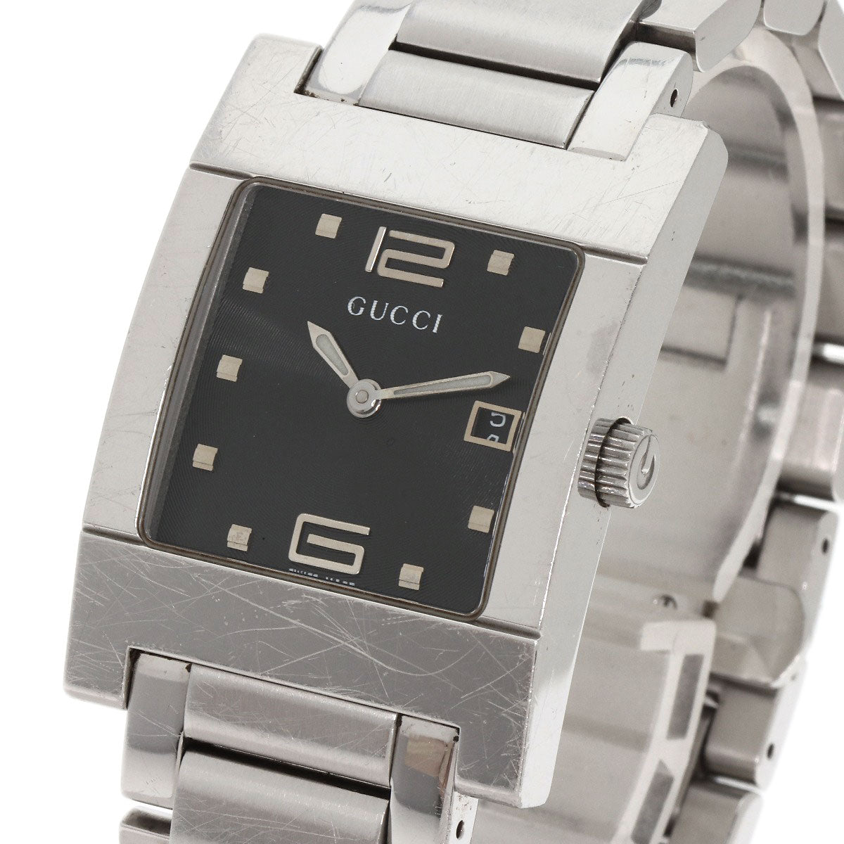 GUCCI Square face Watches 7700M Stainless Steel/Stainless Steel mens