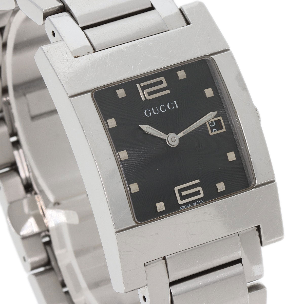 GUCCI Square face Watches 7700M Stainless Steel/Stainless Steel mens
