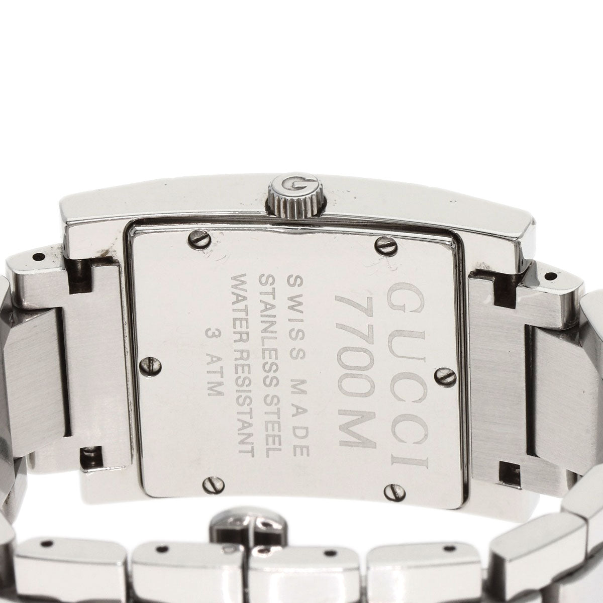 GUCCI Square face Watches 7700M Stainless Steel/Stainless Steel mens