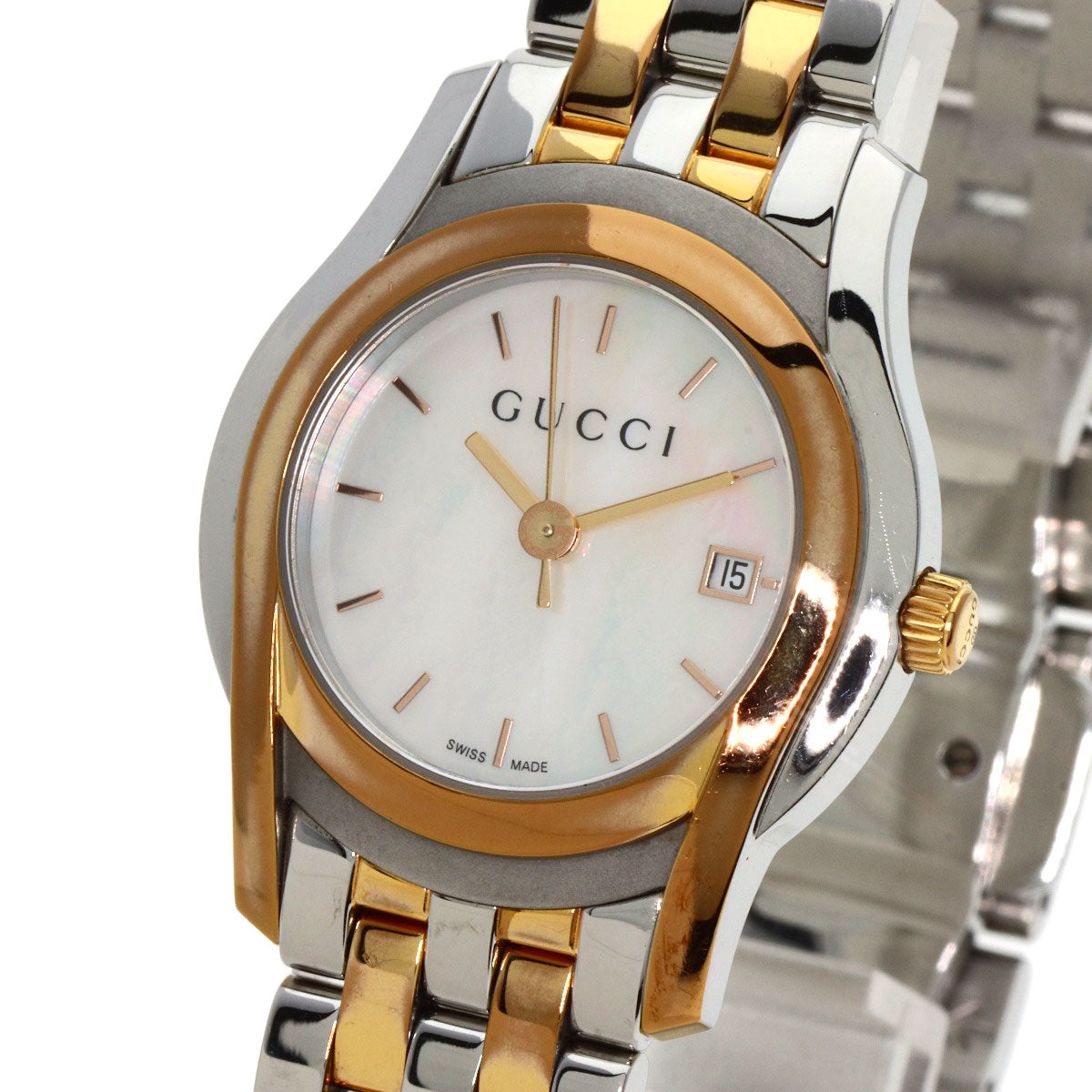 GUCCI Round face Watches 5500L Stainless Steel/SSxGP Ladies